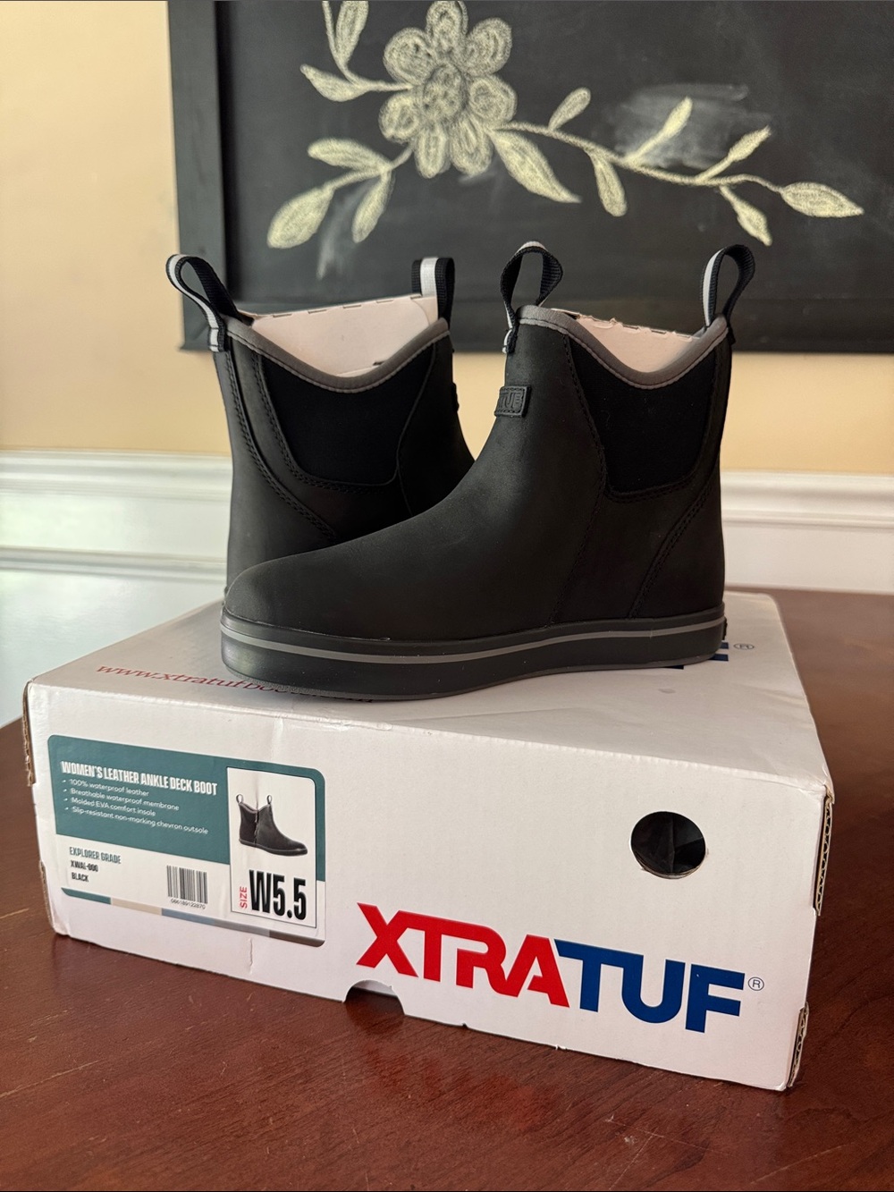 XTRATUF Women’s Black Ankle Deck Boots